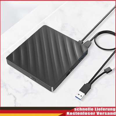 Portable CD DVD Burner TF/SD Card Slots CD Reader Rewriter for Laptop Desktop PC