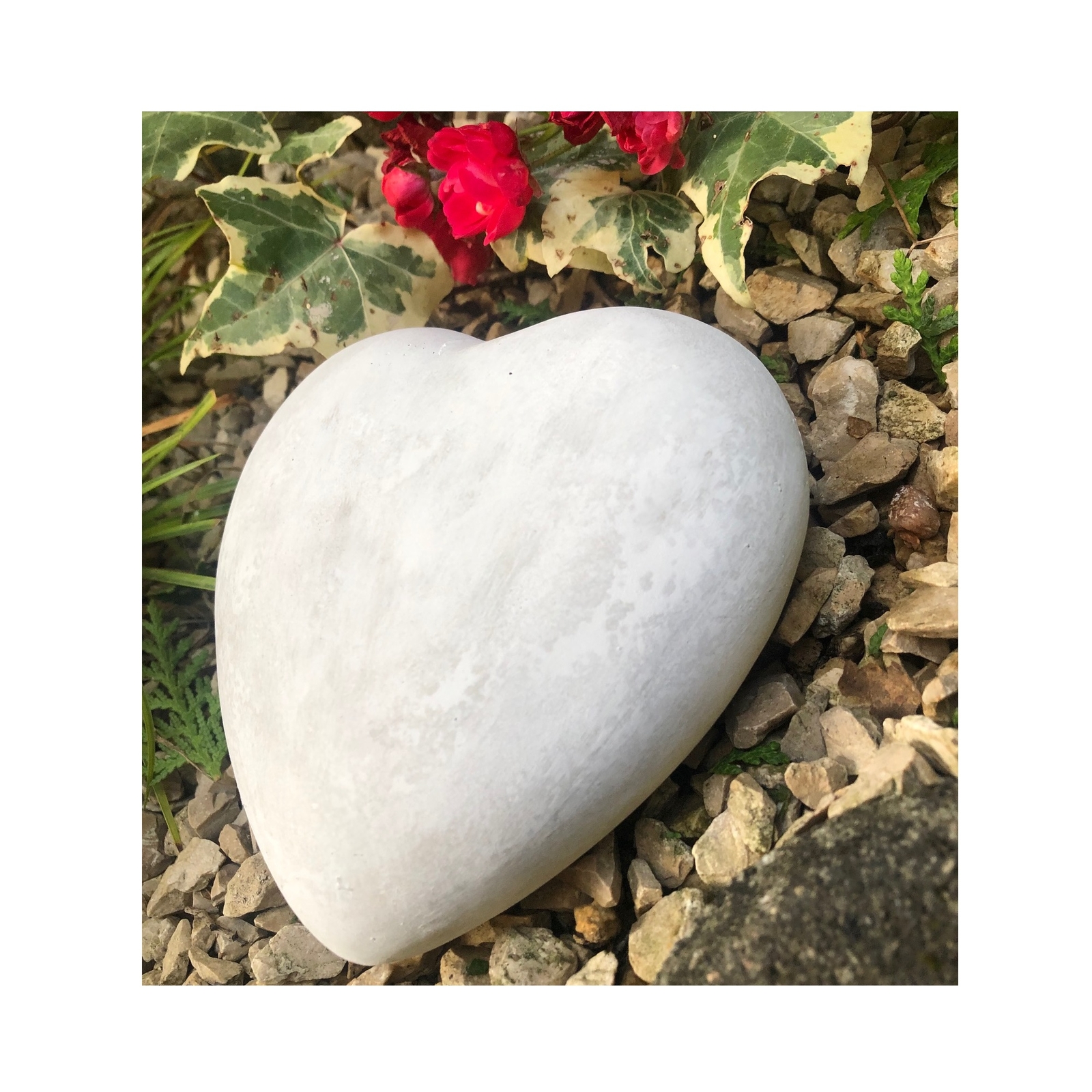 Radami Herz Grabschmuck Aus Steinguss – Rost-Optik, Frostfest, Handbemalt, 13 Cm Dekoherz Für Grab Oder Garten