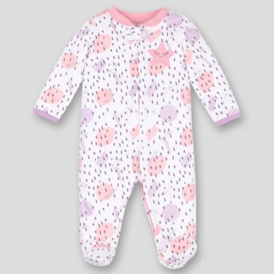 Lamaze Star & Dot Printed Organic Cotton Sleep N' Play Union Suit -Size Newborn