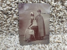 Antique Civil War era Photo Tintype two ladys in hats