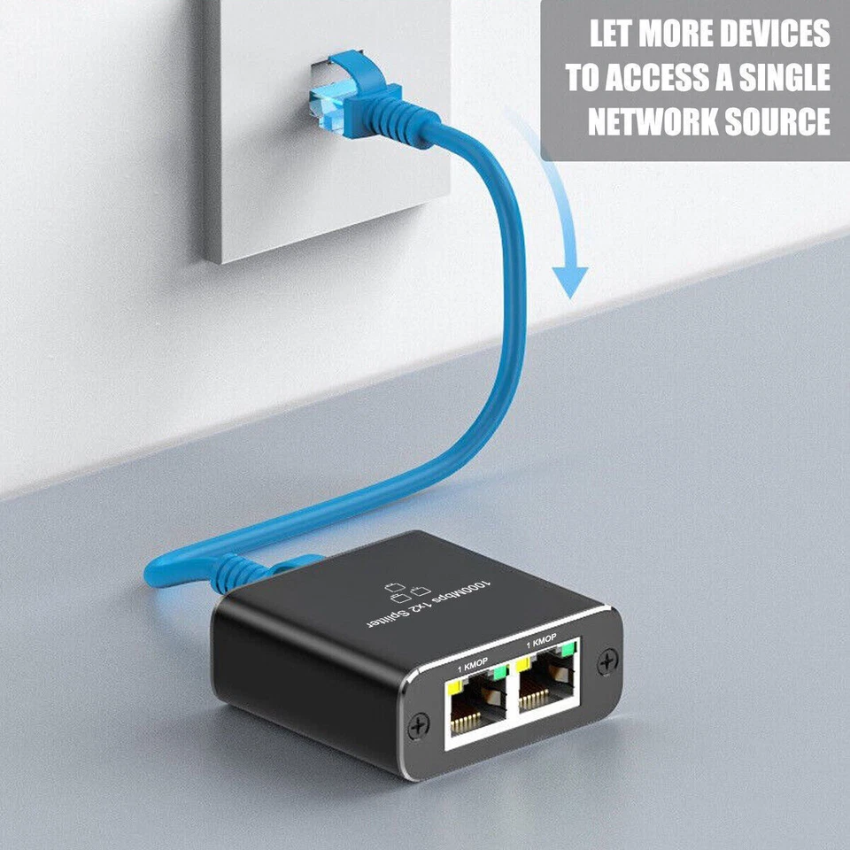 RJ45 adapter splitter 1 to 2 Ethernet LAN splitter network cable CAT5/6/7/8 - Image 3 of 4