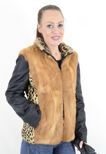 US2185 REAL LAPIN RABBIT FUR JACKET 