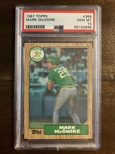 Graded 1987 Topps #366 Mark McGwire Rookie PSA 10 GEM MINT! Beautiful Card! RC