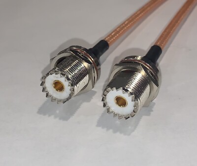 UHF Female Bulkhead-UHF Female Bulkhead 42  RG400 Double Shield Coax Cable USA