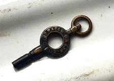 Rare Antique Ornate brass Pocket Watch Key - 2mm - watchmaker