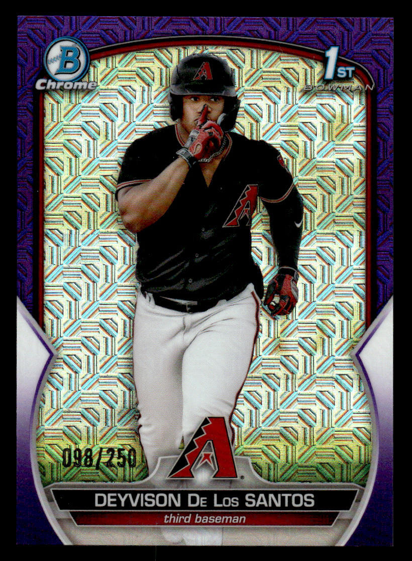 Deyvison De Los Santos 2023 Bowman #BCP-116 Chrome Prospects Mojo Purple 098/250