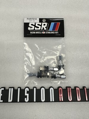 SSR Wheels Parts010 straight  valve stem with Chrome  SSR  valve cap set of 4