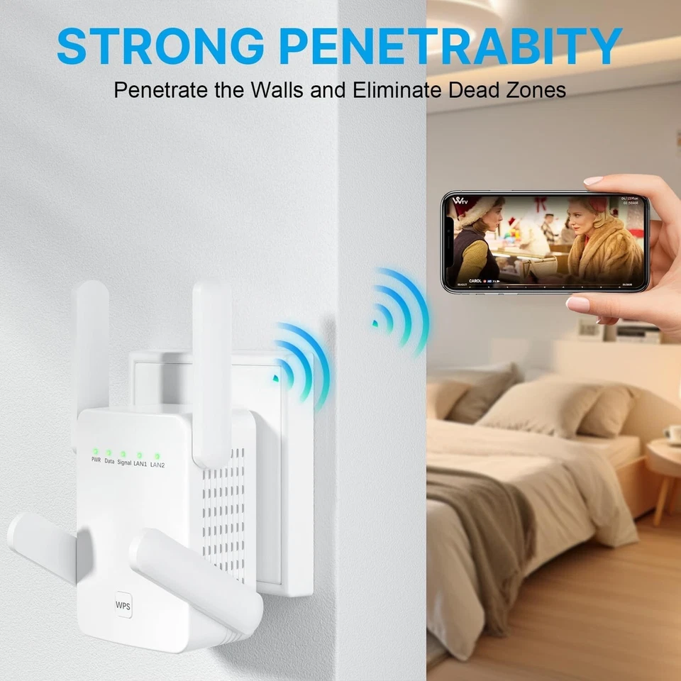 Meestory Wifi Range Extender 2.4GHz WiFi Wireless Repeater with Ethernet Port - Image 2 of 4