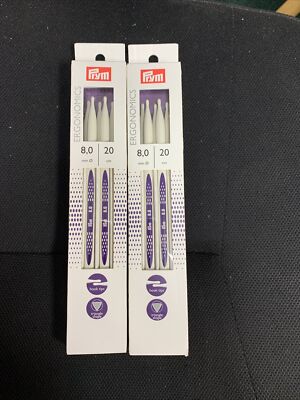2x Prym Ergonomie 5er Pack doppelspitzige Stricknadeln 8mm 20cm -