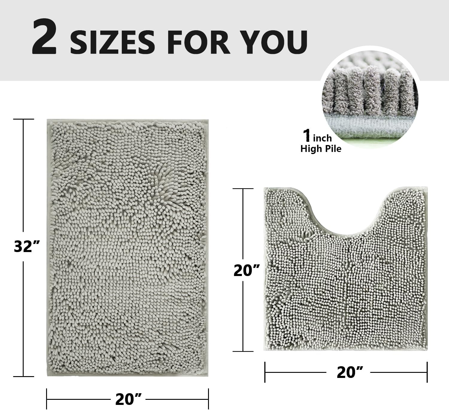 UltraSoft Chenille Bathroom Rug Set Luxurious 2Piece Bath Mat Set with NonS eBay