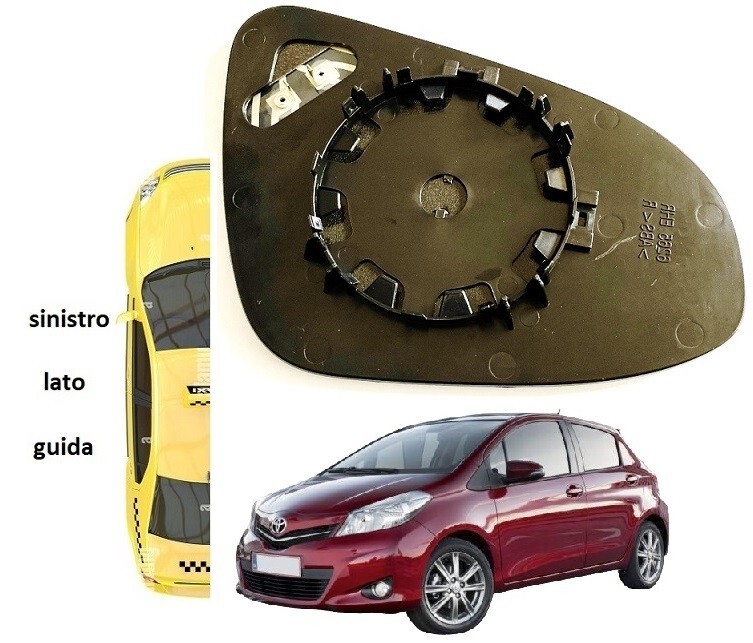 PIASTRA SPECCHIO RETROVISORE SX TERMICA TOYOTA YARIS 2011-2016