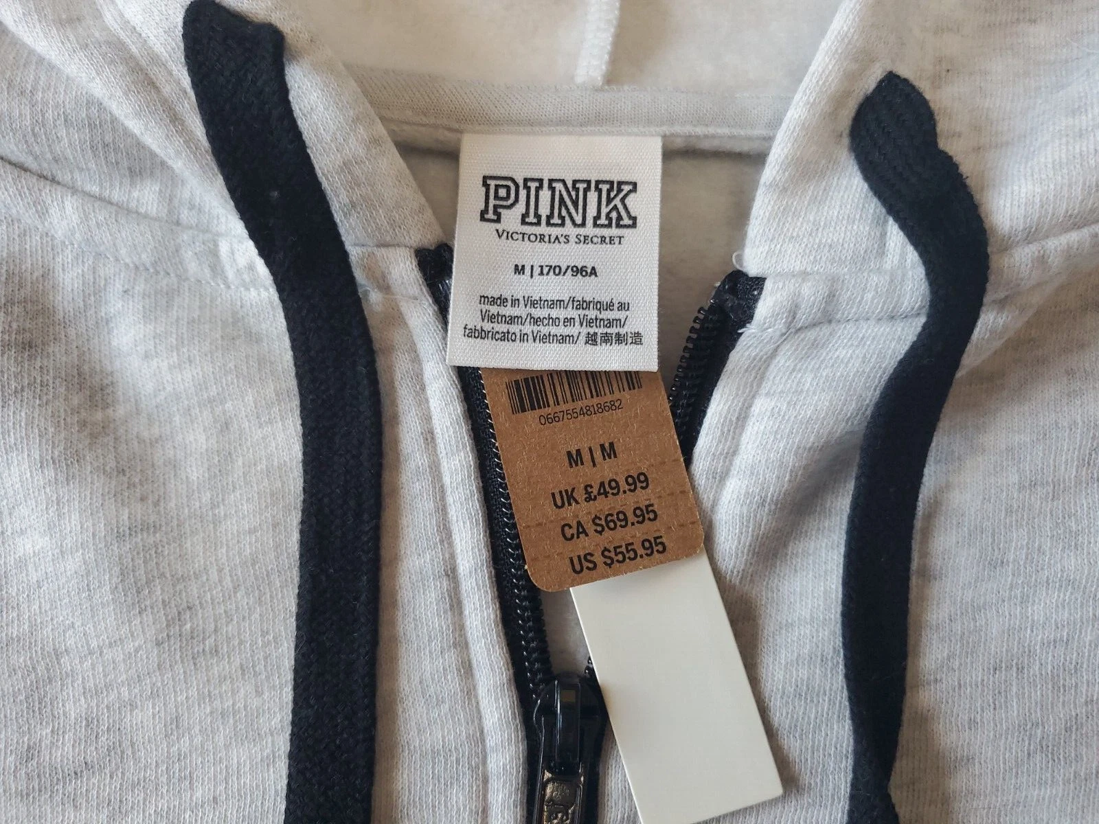 UNDERCOVER Felpa con cappuccio Victoria's Secret ROSA perfetta cerniera intera M