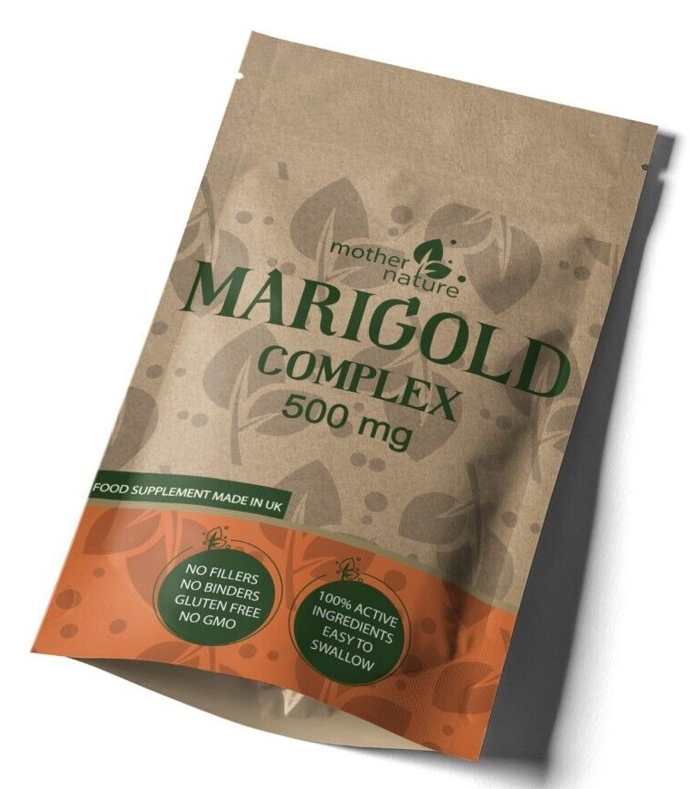 Marigold Capsules 500mg Clean Natural Lutein Powder Supplement Best Eye