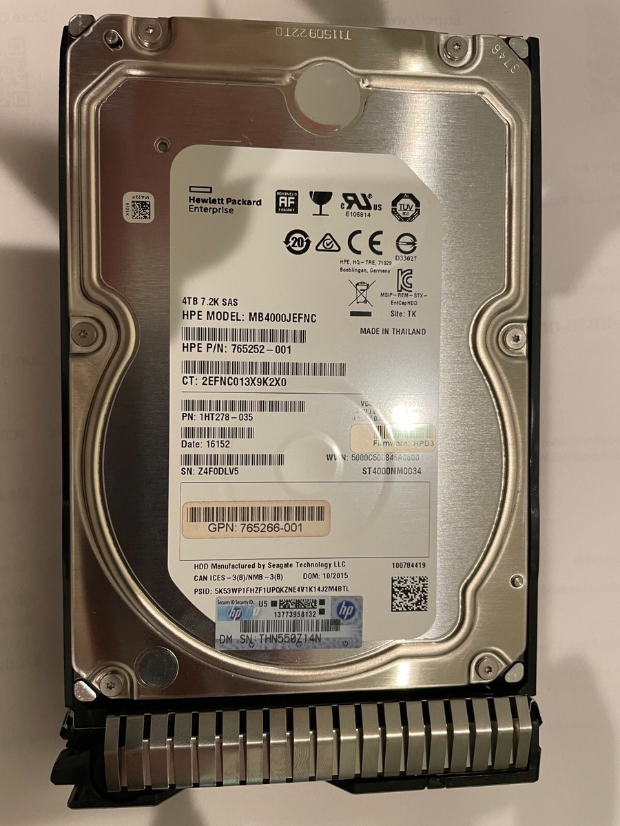 HP MB4000JEFNC HPE 4TB 7.2K 12GB LFF SAS Hard Drive Grade A