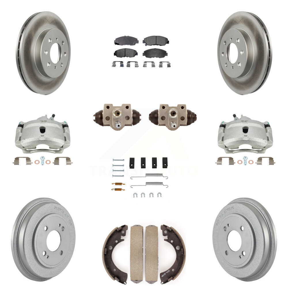 Front Rear Brake Caliper Rotor Drum Semi-Metallic Pad Shoe Cylinder Kit Replacement