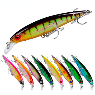 10PCS 11cm 13.4g Fishing Lures Minnow Hard Bait Wobbler Bass Crankbait Hook