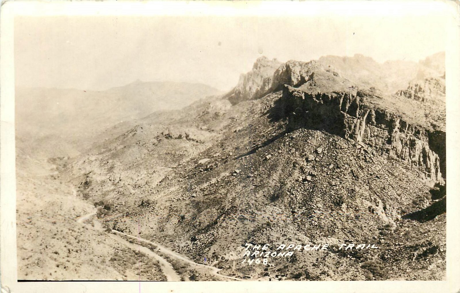 1930s Arizona Apache Trail #1468 Aerial View RPPC Postcard 25-1803