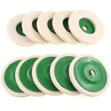 10Pcs 4" Wool Polishing Discs Finishing Wheel Buffing Pads for 100 Angle Grinder
