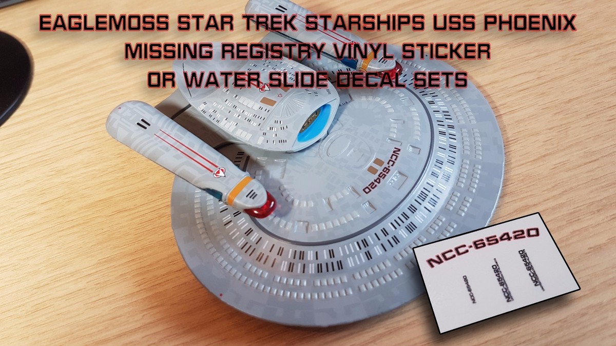 USS PHOENIX Missing Registry Decal/Sticker Set Star Trek - Main Image