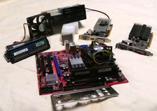 Lot of Computer Parts - Motherboard, Graphics Cards, Disc Read/Writer, and MORE