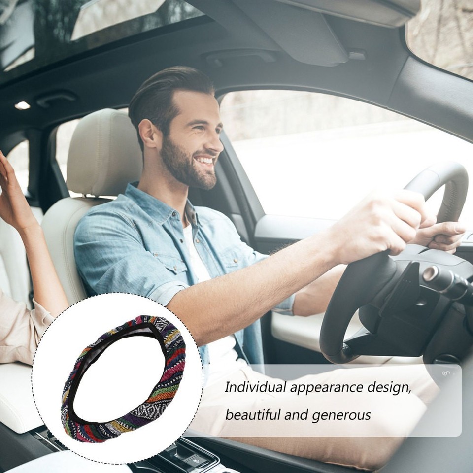 Comfortable Imitation Linen Steering Wheel Wrap Car Wheel Cover ...