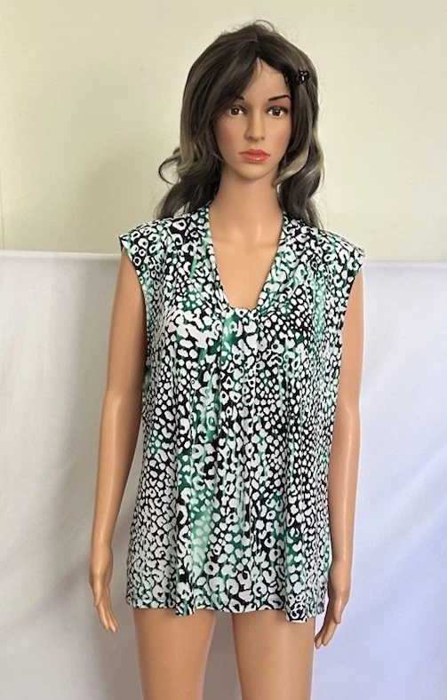 Blusa sin mangas floral para mujer Dana Buchman talla XL NUEVA SIN ETIQUETAS Foto 3 de 4