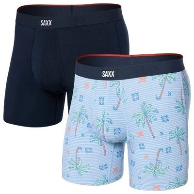 Saxx Vibe Xtra Boxer Brief Underwear Mens Small SXPP2VX-PTN Palmtastic Navy