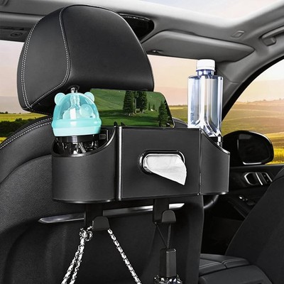Back Seat Car Organizer,4 in 1 Multifunctional Car Back Seat Storage Box with Dr