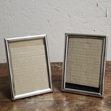 Set Of 2 Photo Picture Frames Silver Tone 3.5x5" Classic Contemporary Style