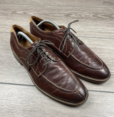 Johnston & Murphy Men s Sheepskin Apron Toe Derby Oxford Shoes Brown Size 10.5 D