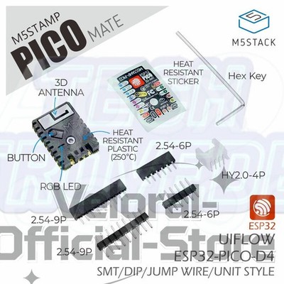M5Stack - M5Stamp PICO ESP32 Development Board with Pin Headers Grove