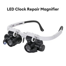 Headband Head Magnifier 8 Lens LED Light Jeweler Watch Loupe Magnifying Glasses