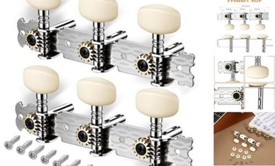 2PCS Classical Guitar Tuners, 3L3R Acoustic Guitar Tuning Pegs, Chrome Plated