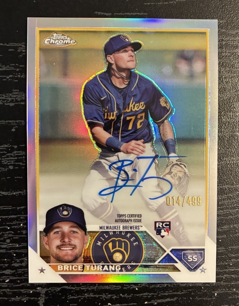 2023 Topps Chrome Baseball - Brice Turang RC Auto Refractor /499