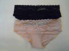 NEW Honeydew Women's Lace Underwear 2-Pack Sz S Small Black  Beige Rayon Blend