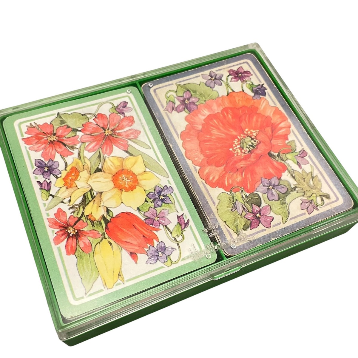 Hallmark Flower Festival 2 Deck Bridge Playing Cards 1970's
