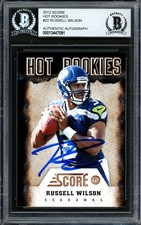 Russell Wilson Signed 2012 Score Hot Rookies RC 22 Seahawks Beckett #13447091