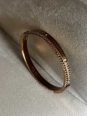 Vintage Henri Bendel New York roségoldfarbener Armreif mit Scharnier - Kettendetail