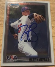 2010 Bowman Chrome HENRY OWENS #USA-12 🔥 USA Baseball 🔥 GORGEOUS Autograph 🔥