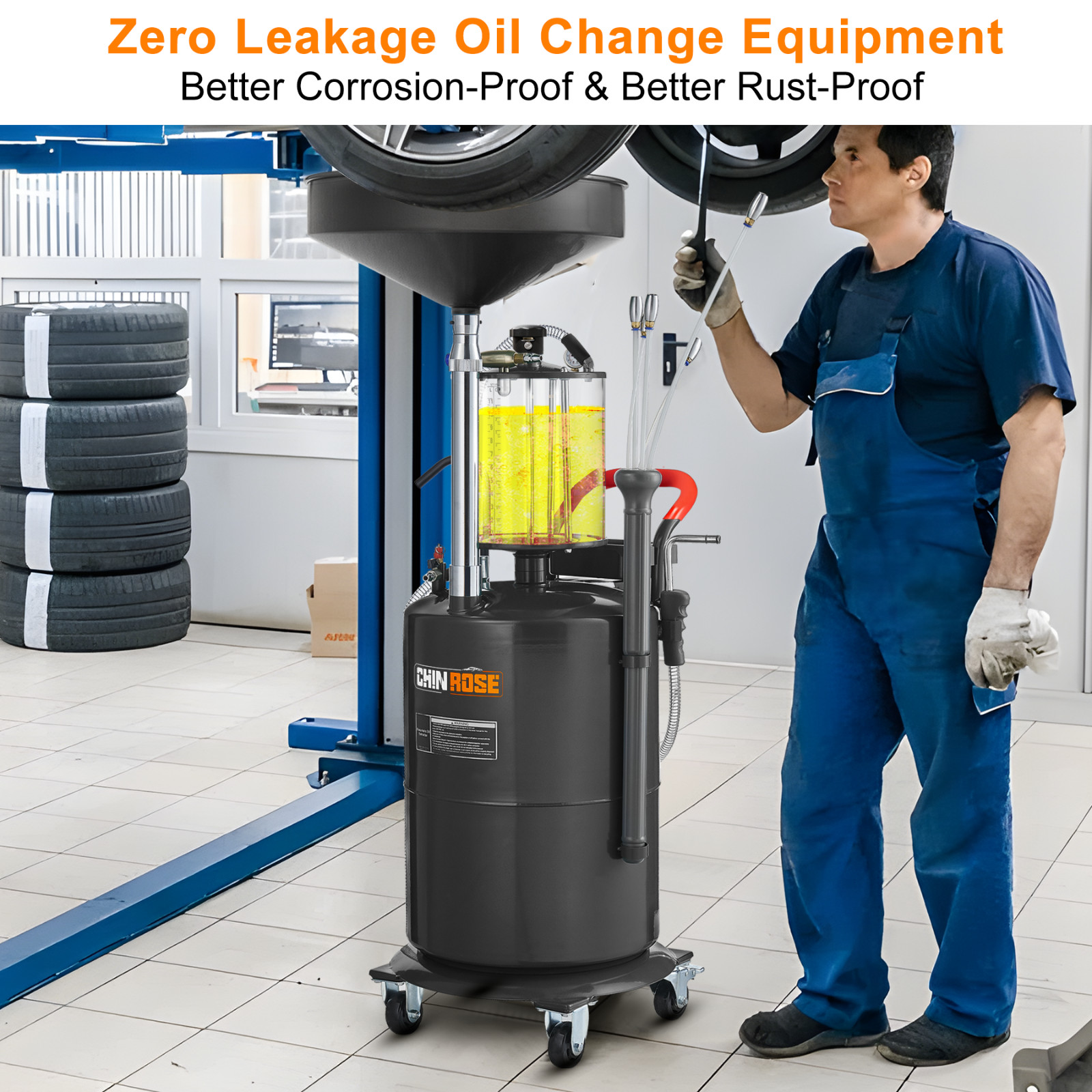 26.4 Gallon Oil Extractor with Wheels,Oil Extractor Pump,Waste Oil Drain Tank