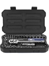 39-Piece Socket Set 1/4” & 3/8” Drive, CR-V Metric/SAE, Ratchet Wrench – Used