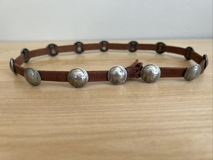 Vintage Buffalo Nickel And Leather Indian Concho Hatband