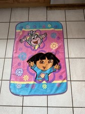 Y2K Nickelodeon Dora the Explorer Fleece Blanket   Colorful Kids Throw