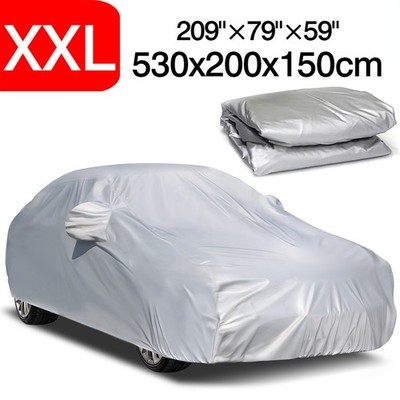 NEVERLAND Autohaube XXL Silber Vollgarage Atmungsaktiv Ganzgarage Outdoor 530cm