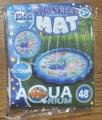 Splash Buddies Outdoor Sprinkler Mat 48   Aquarium Theme