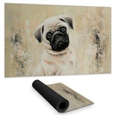 Begin Home Decor C1DM1424LBDEWF 14 x 24 in. Small Pug Dog Desk Mat - Cute Hom...