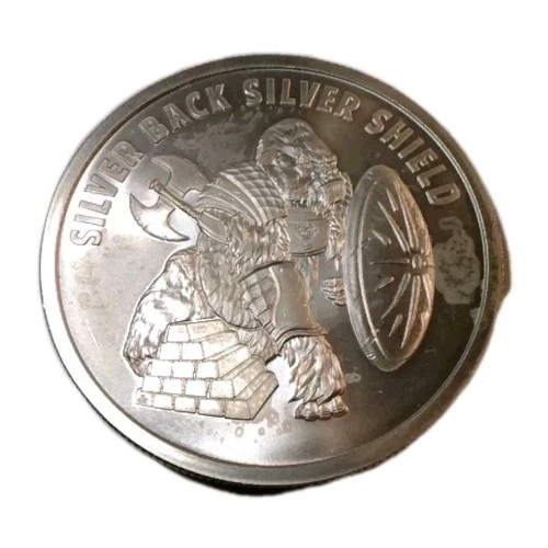 2023 Silver Back Gorilla, Silver Shield, 1oz .999 Fine Silver Round