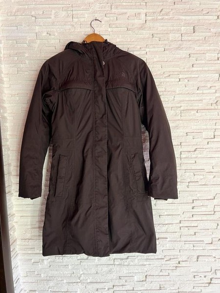 Women The North Face Parka Brown Nylon 34 / XS