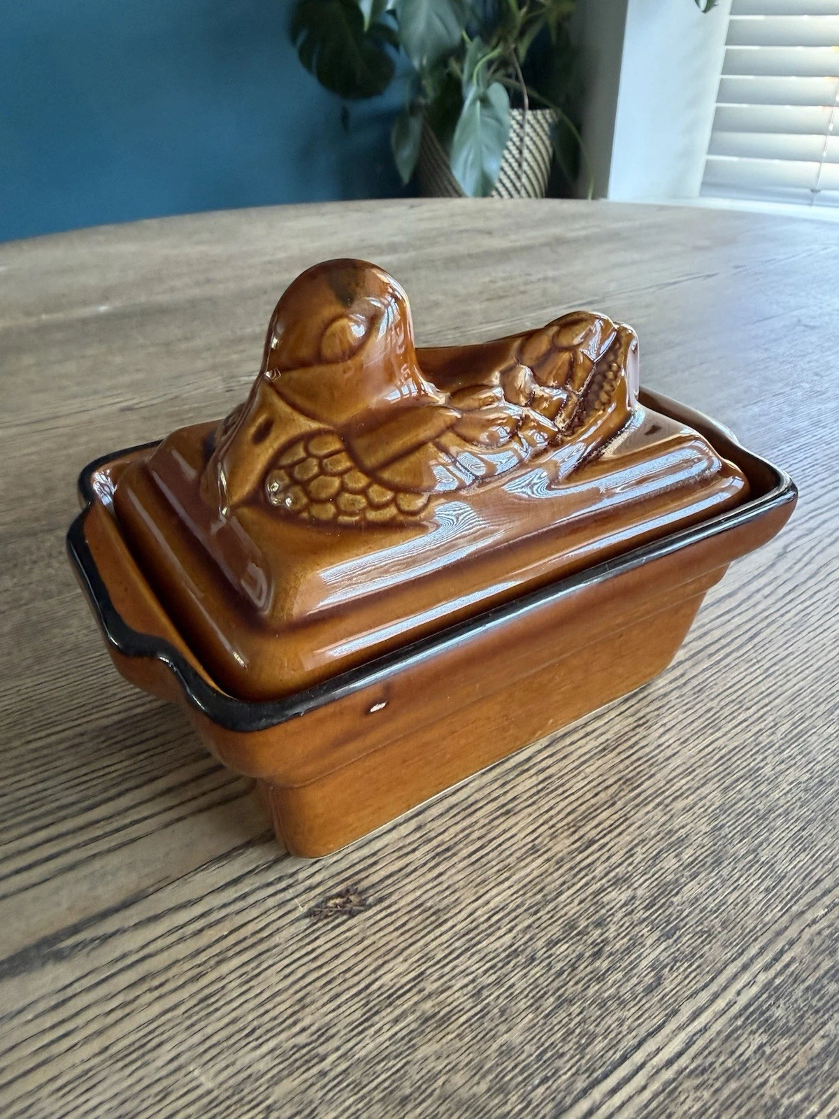 Vintage French Duck Pate Tureen Butter Dish Mid Century