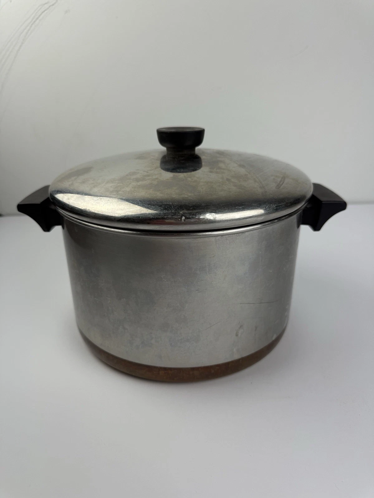 Vintage Revere Ware 1801 Copper Bottom 6 QT Stock/Soup Pot with Lid Clinton, IL